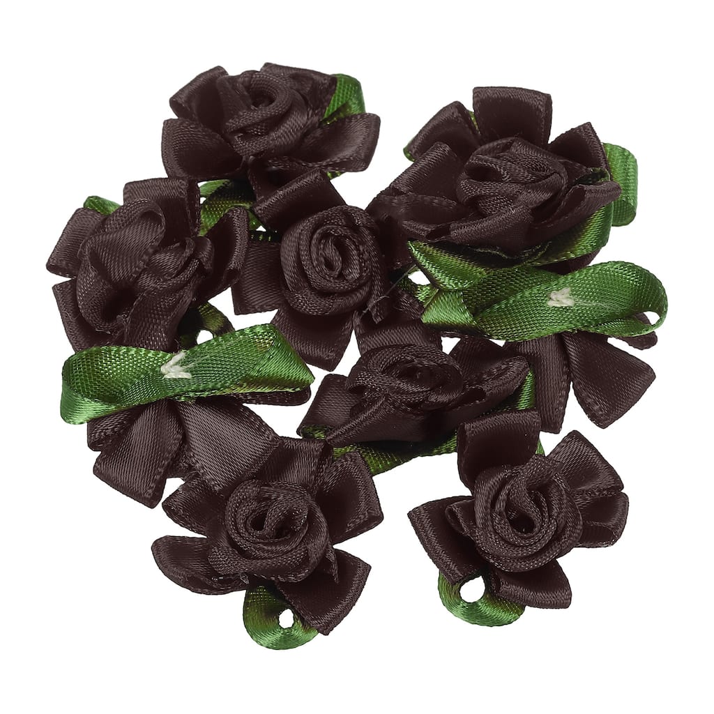 30Pcs Mini Satin Ribbon Roses Small Rosettes Fabric Flowers