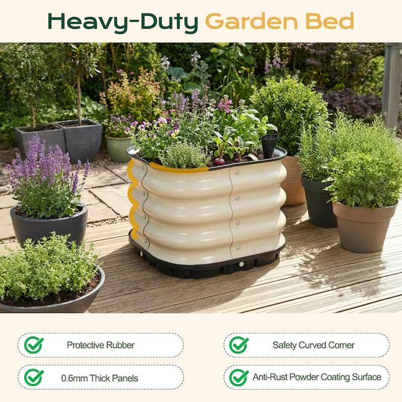 Aoodor Galvanized Self-Watering Planter Box