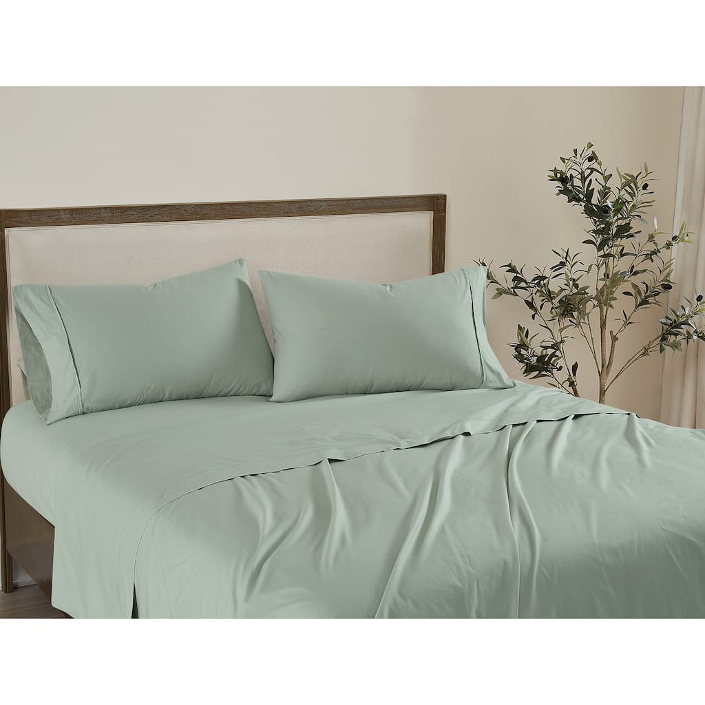 Brooklyn Loom Solid Cotton Percale Bed Sheet Set