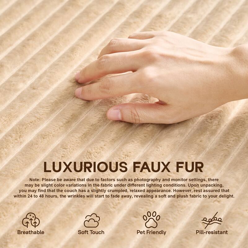 OVIOS All-Foam Plush L-Shaped Sofa​