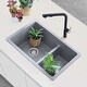 preview thumbnail 18 of 17, STYLISH 27 inch Composite Granite 60/40 Double Bowl Dual Mount Sink - 27" x 18" x 9.5"