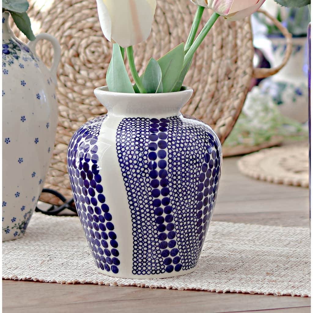 Blue Rose Polish Pottery 790 Zaklady Medium Vase