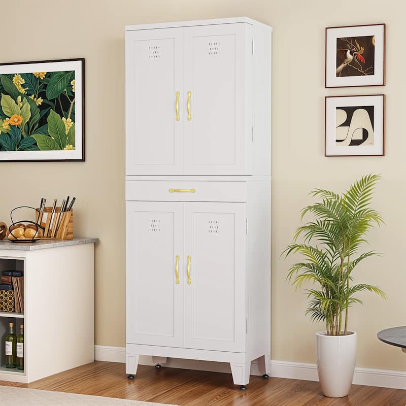 72" Tall Metal Storage Cabinet Organizer for Bathroom, Kitchen & Living Room