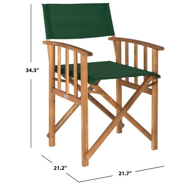 SAFAVIEH Outdoor Living Laguna Green Acacia Wood Director Chair (Set of
