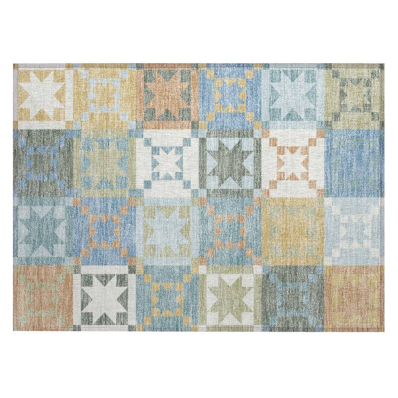 Machine Washable Indoor/ Outdoor Modern Newton Chantille Rug