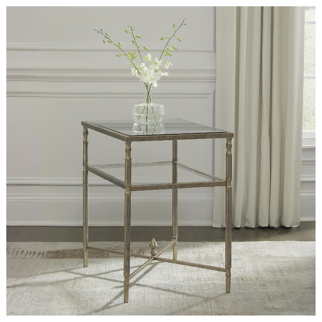 Signature Design by Ashley Cloverty Gold End Table - 25.75" W x 18" D x 26" H