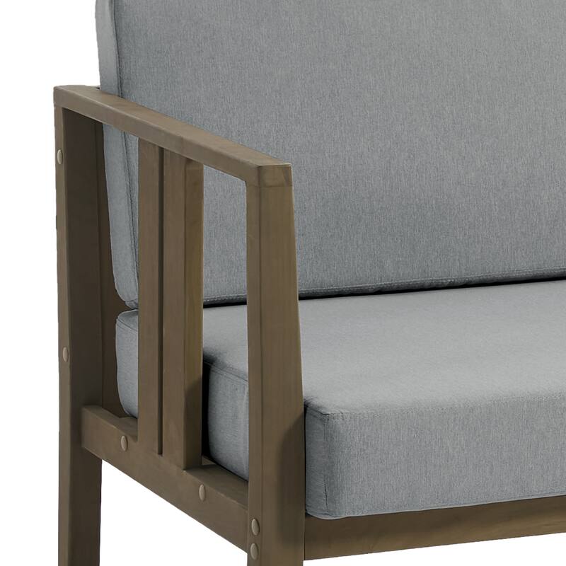 Outdoor Teak Solid Wood Patio Furniture Set Loveseat Armchair Table Collection