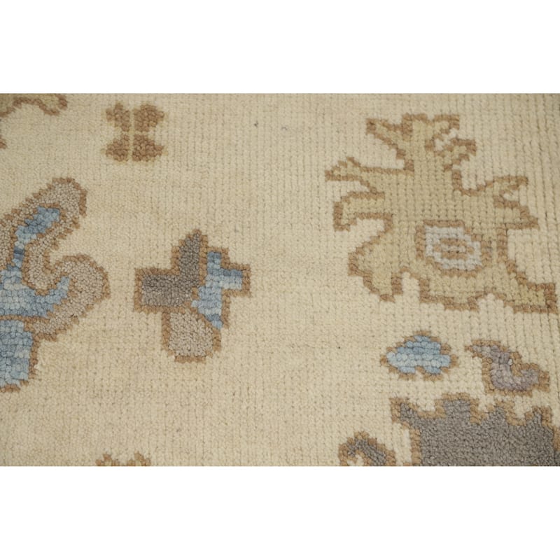 Floral Oushak Indian Area Rug Hand-Knotted Living Room Wool Carpet - 8'0" x 9'9"