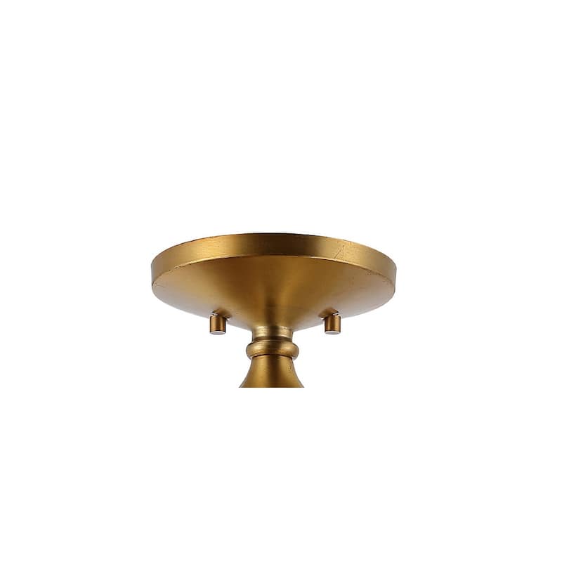 Gaines Glass/Iron Farmhouse Modern LED Flush Mount, by JONATHAN Y
