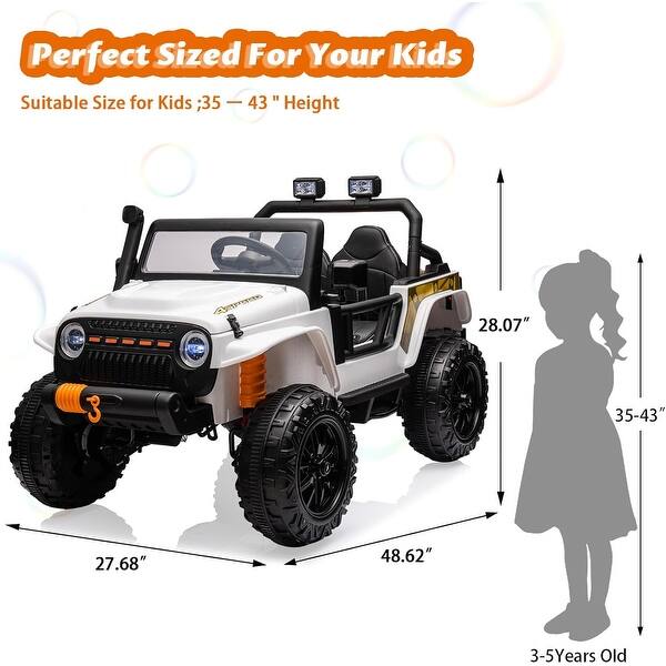 dimension image slide 1 of 6, 24V 2 Seater Electric Ride On Truck with Remote Control