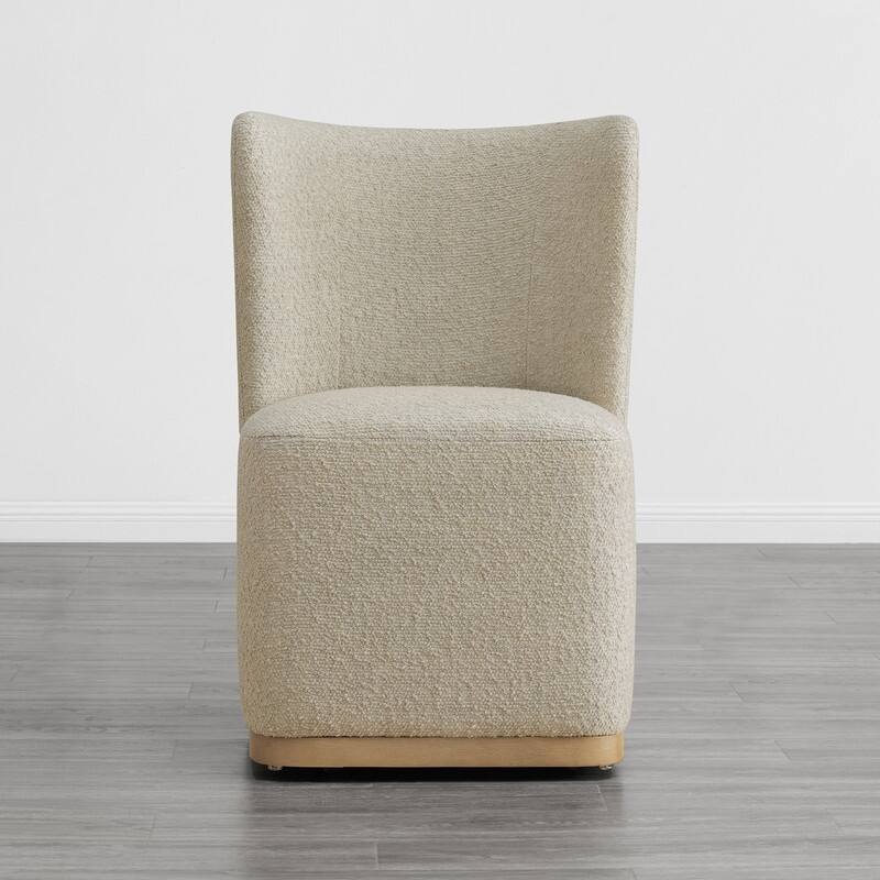 Spruce & Spring Kevin Modern Wingback Dining Chairs with Casters&Wood Base Set of 2 - Set of 2