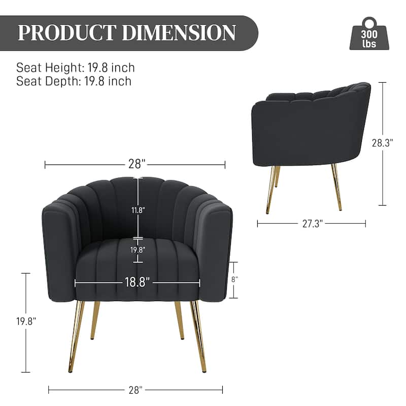 Ouyessir Oversized Modern Upholstered Accent Chair with Tufted Back