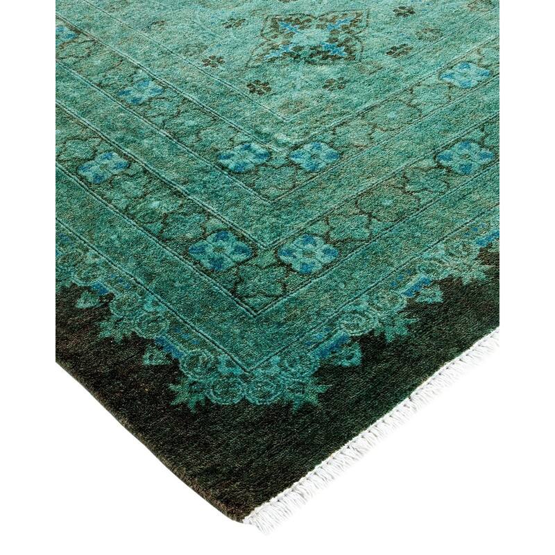Overton Handknotted Wool Vintage Inspired Contemporary Overdyed Brown Area Rug - 17' 10" x 12' 5"
