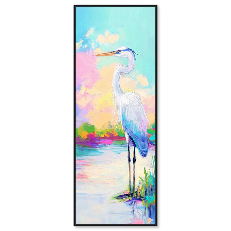 Expressive Egret II Panoramic Canvas by Art Remedy - Black - 20" x 54"