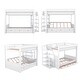 preview thumbnail 24 of 34, Full Size Pine Wood Bunk Bed with Storage Staircase, Multifunctional Convertible Daybed with 3 Drawers & Full-length Guardrail