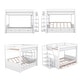 preview thumbnail 6 of 16, White Multifunctional Convertible Wood Bunk Bed w/ Storage Staircase, Full Size Pine Wood Bed w/3 Drawers, Full-length Guardrail