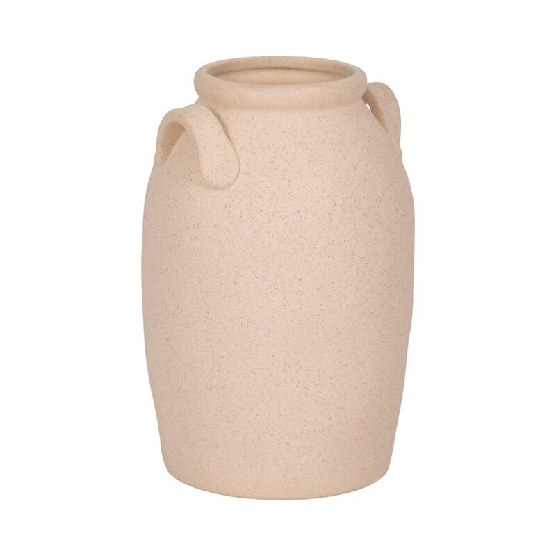 Sagebrook Home Ceramic Vase with Handles - Elegant Accent for Timeless Decor