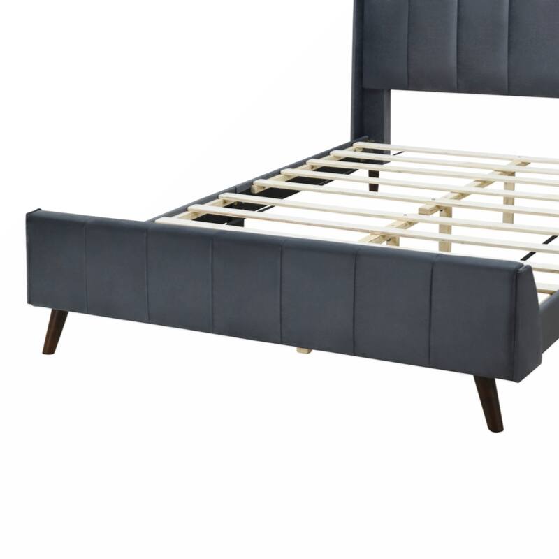 Queen Size Upholstered Platform Bed, Velvet