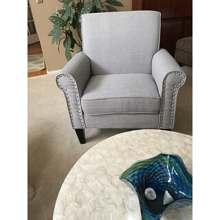 Copper Grove Herve Dove Grey Linen Arm Chair