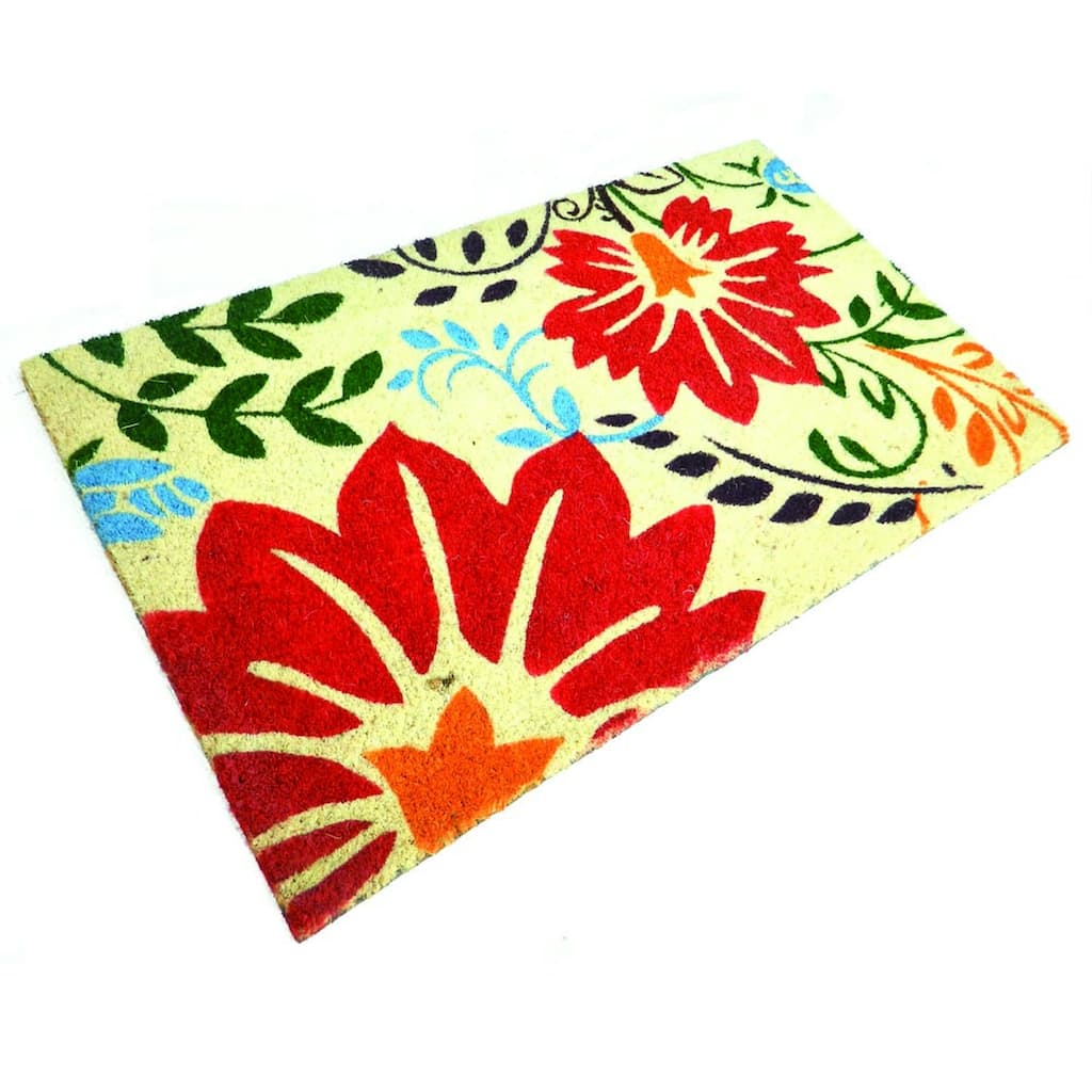 PVC backed coir mat Bleach printed18 inch x 30 inch - 18" x 30"