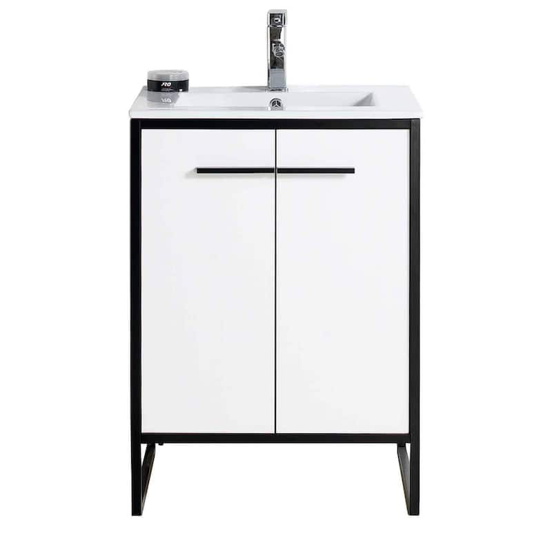 Vdara 24" Silver Gray Bathroom Vanity Cabinet Set