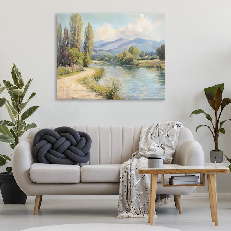 Stupell Along The Mountain River Canvas Wall Art Design By Petal Prints Design