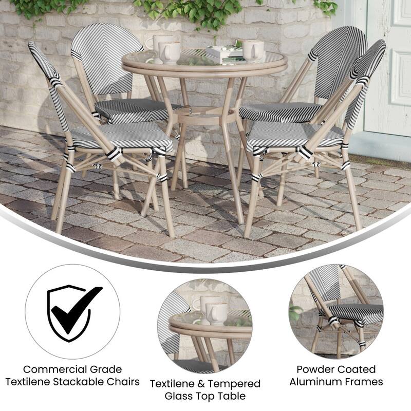 Bistro Table & 4-Chair Set with Metal Frames