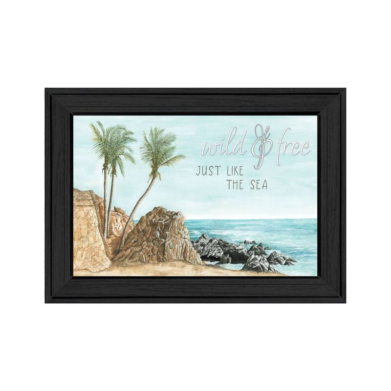 TrendyDecor4U Contemporary "WILD & FREE JUST like the SEA" Framed Print Wall Art