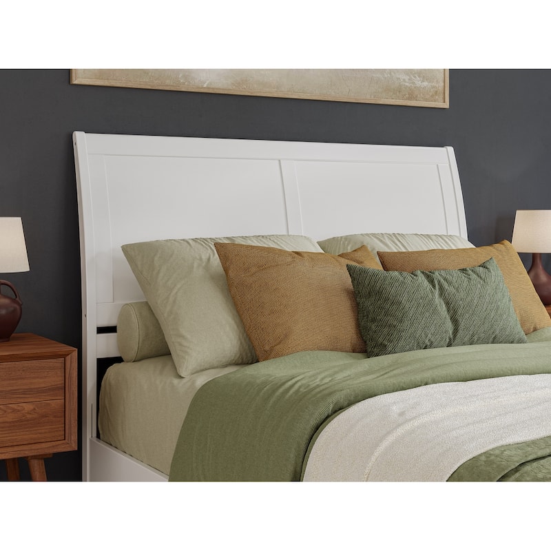 Valencia Solid Wood Low Profile Sleigh Platform Bed with Matching Footboard