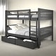 preview thumbnail 6 of 4, Full over Full Mission Dark Grey Bunk Bed Underbed Drawers