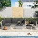 preview thumbnail 5 of 19, Corvus Oreanne 7-piece Patio Rattan Sectional Conversation Set