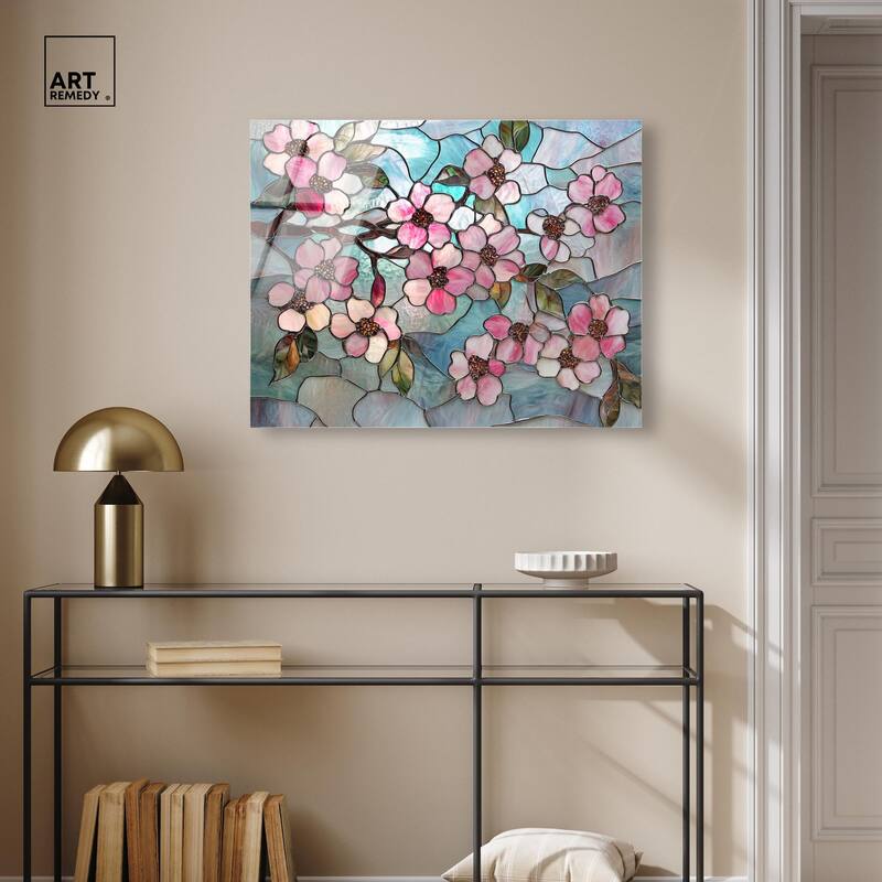 Shimmering Spring Blossoms II Acrylic by Art Remedy, Ready to Hang