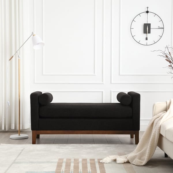 slide 2 of 31, 53.5"W Elegant Upholstered Bench with Pillows for End of Bed, Bedroom, Living Room