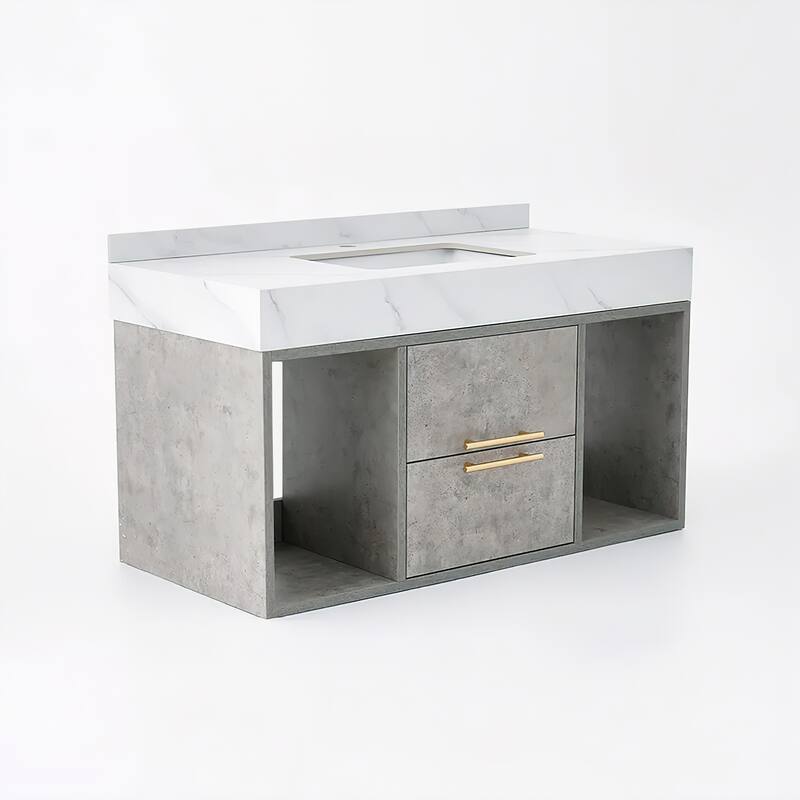 39.4" Wall-Mounted Single Bathroom Vanity Set