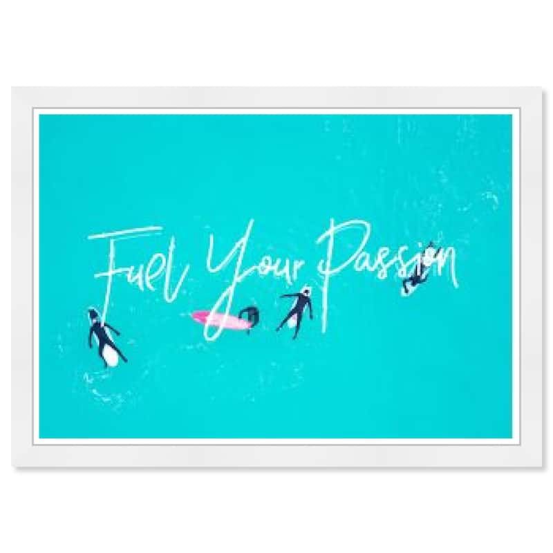 Wynwood Studio Prints Sports and Teams Fuel Your Passion Blue and Turquoise Nautical & Coastal Wall Art Canvas Print