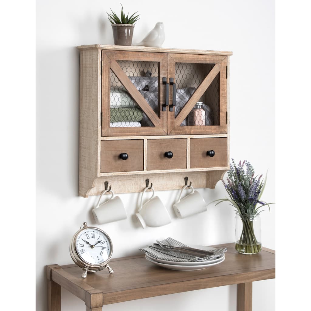 Kate and Laurel Hutchins Rustic Wood Decorative Wall Cabinet