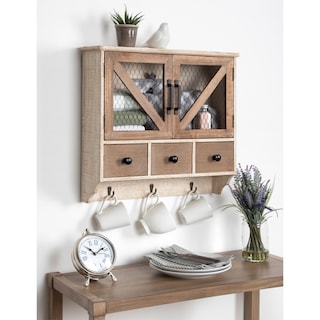 Kate and Laurel Hutchins Rustic Wood Decorative Wall Cabinet