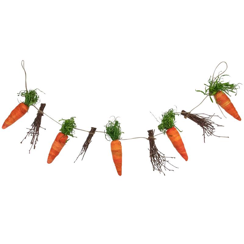 3.25' Orange Carrot Twig Artificial Springtime Easter Party Garl