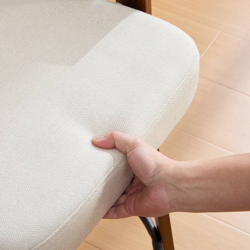 Mid-Century Upholstered Swivel Bar Stool/ Counter Stools with Curved Back - 37.5"H x 20.9"W x 19.9"D