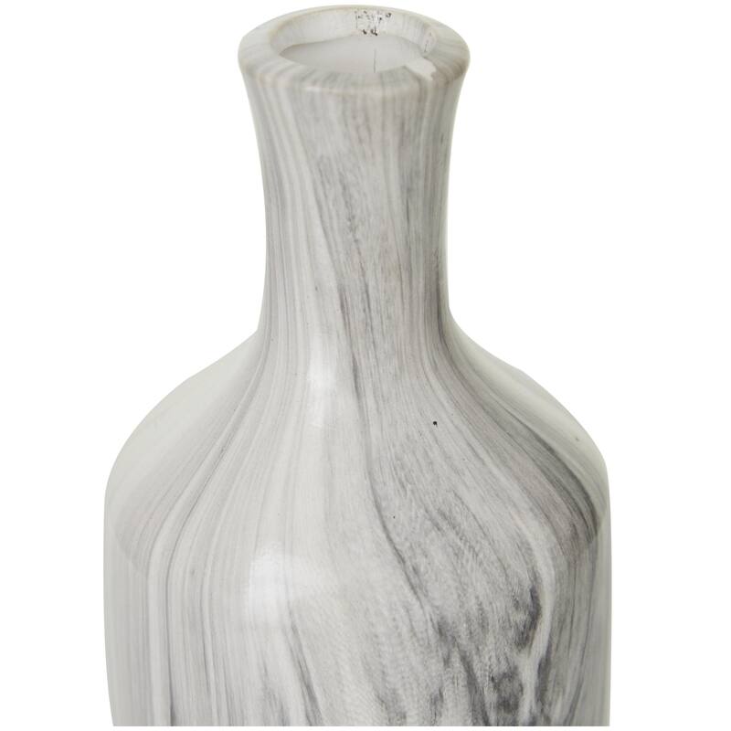 Ceramic Faux Marble Decorative Vase - Set of 3 Gray - CosmoLiving by Cosmopolitan