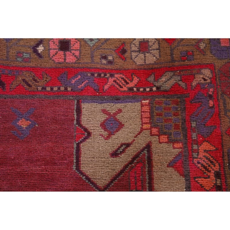 Hand Knotted Oriental 100% Wool Carpet Traditional Tribal Multi-Colored Ardebil Runner Rug - 10' 8'' X 3' 11''