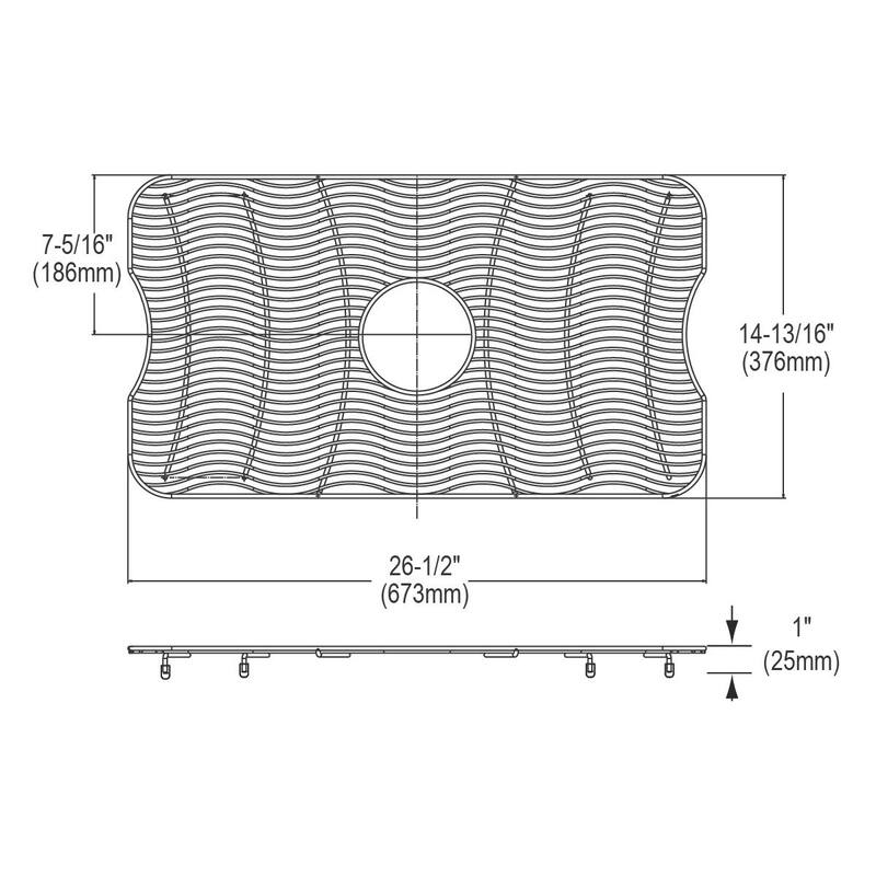 Elkay Stainless Steel 26-1/2" x 14-13/16" x 1" Bottom Grid