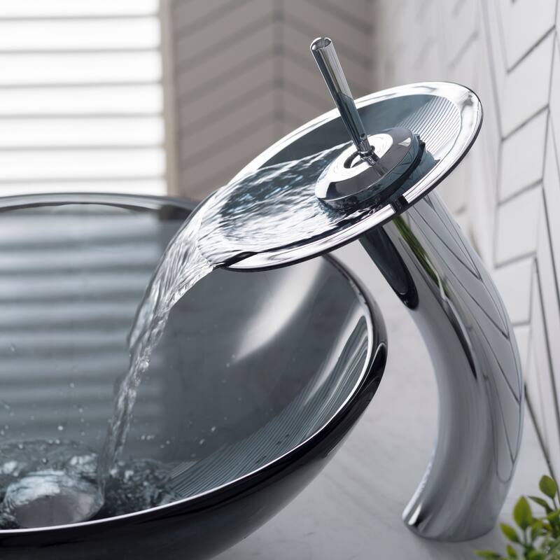 Kraus Waterfall Single Hole Vessel Bathroom Faucet