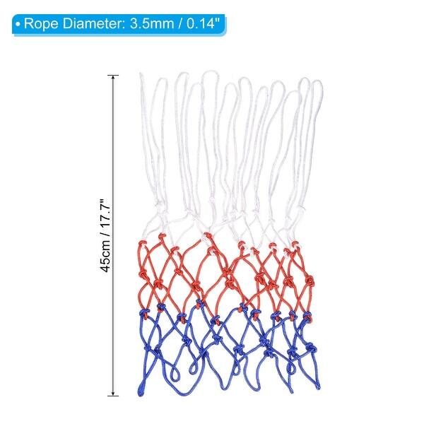 dimension image slide 1 of 2, 4Pcs Basketball Net Replacement, Polyester Basketball Hoop Net Rim Net