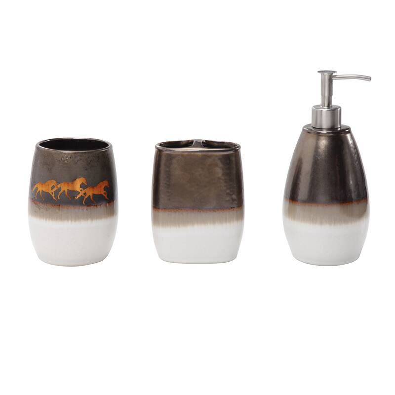 Paseo Road by HiEnd Accents Running Remuda Ceramic Countertop Bathroom Set, 3PC