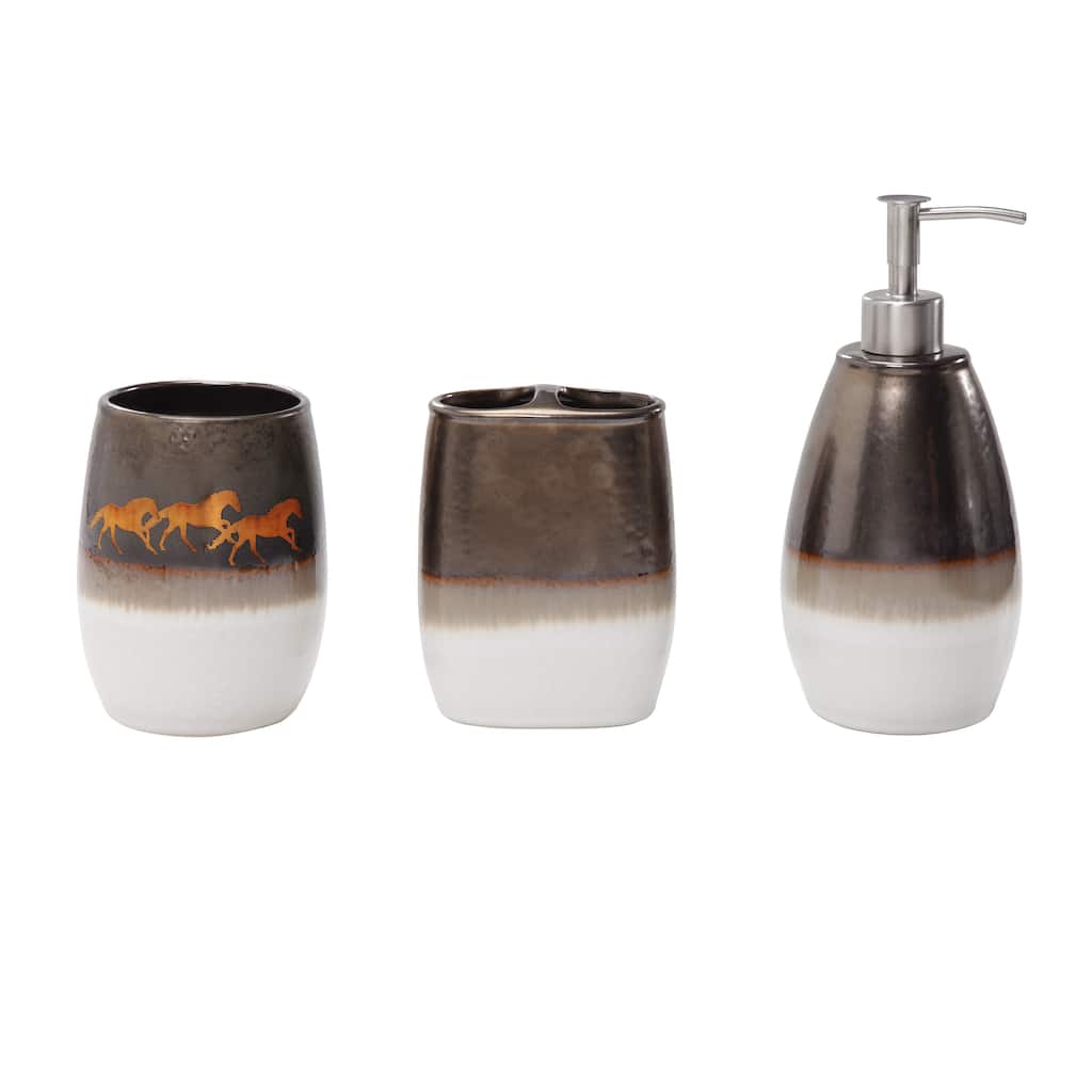 Paseo Road by HiEnd Accents Running Remuda Ceramic Countertop Bathroom Set, 3PC