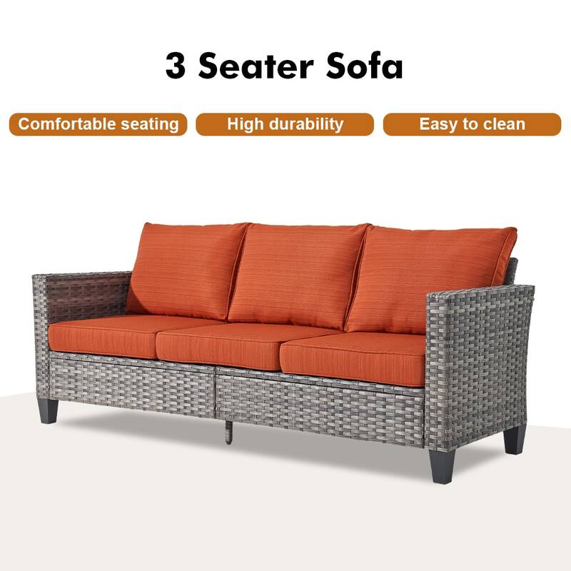 OVIOS 6-Piece Outdoor Wicker Lounge Set