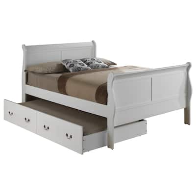 Full Size Particle Board Trundle Bed with Space-Saving Design and Easy Pull-Out Mechanism