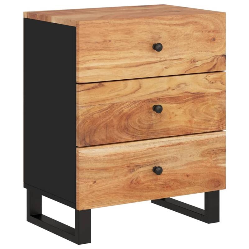 vidaXL Bedside Cabinet 19.7"x13"x24.4" Solid Wood Mango&Engineered Wood