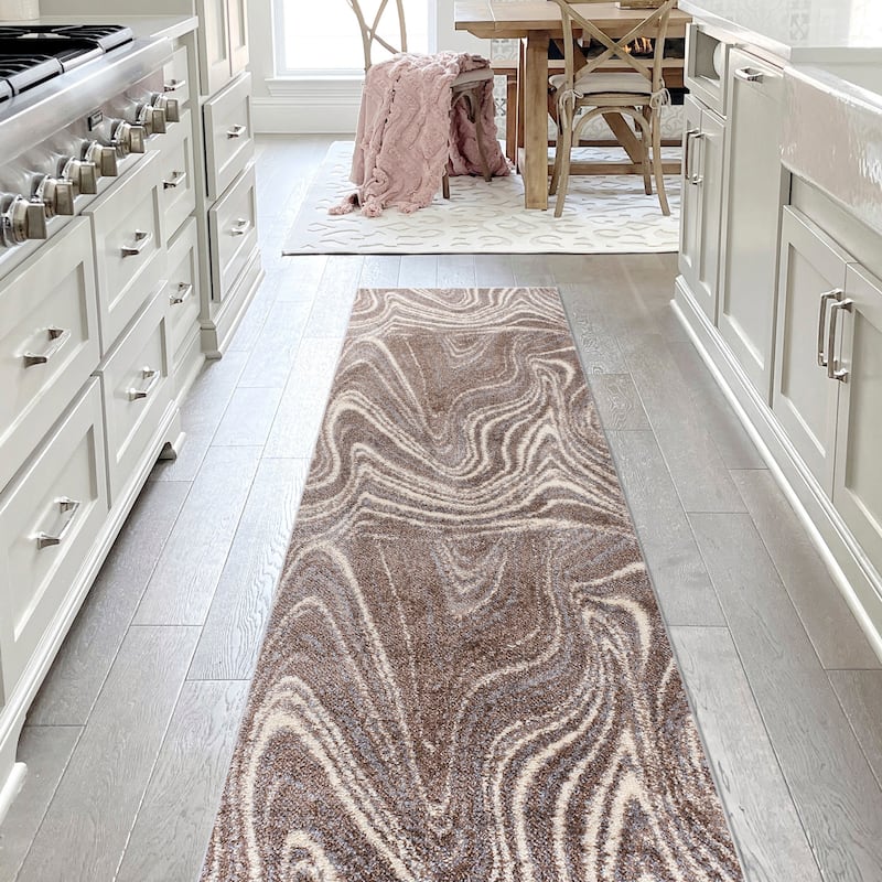 JONATHAN Y Zoe Contemporary Glam Abstract Marble Area Rug